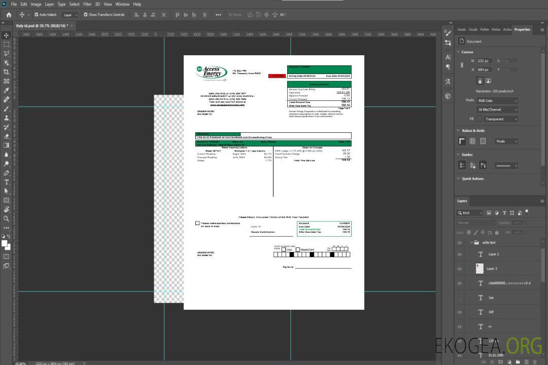 Modèle de facture de services publics d'entreprise USA Iowa Access Energy Cooperative aux formats Word et PDF template Modèle de facture de services publics d'entreprise USA Iowa Access Energy Cooperative aux formats Word et PDF template